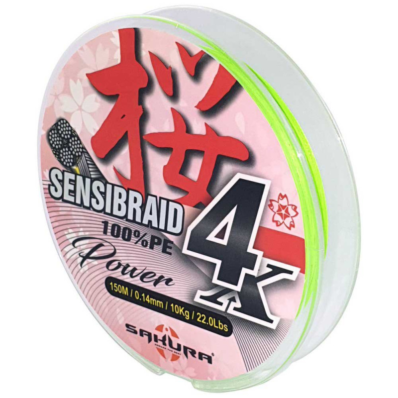 Шнур Sakura SENSIBRAID 4 -150M/0,18мм жовтий - SAPLE40010.18-CHA