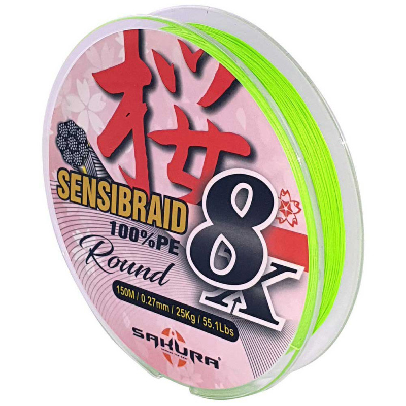Шнур Sakura SENSIBRAID 8 -150M/0,10 мм жовтий - SAPLE40030.10-CHA