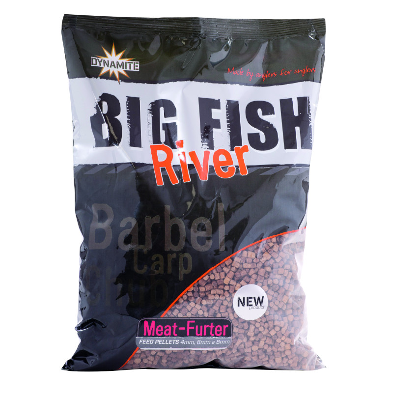 Пеллетс Dynamite Big Fish River Feed Pellets Meat-Furter 4, ,. 8 mm - 1.8kg