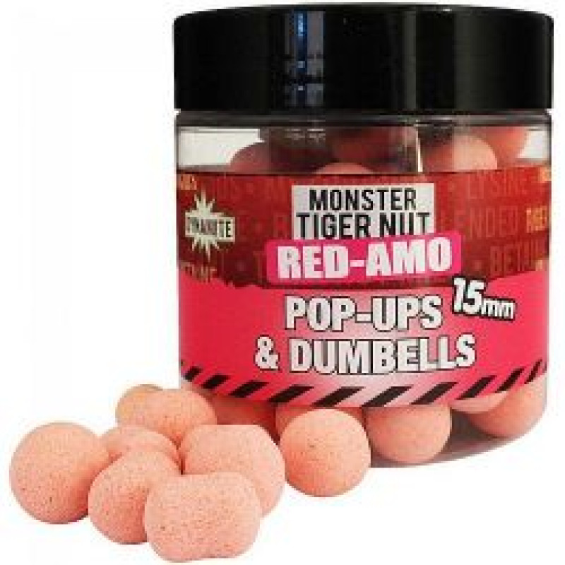 Бойли плаваючі DYNAMITE BAITS Monster Tiger Nut (Тегровий Горіх) Red-Amo Fluro Pink & Dumbells 15mm - DY956
