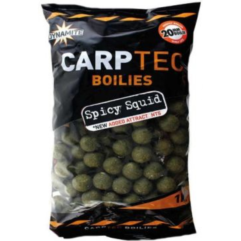 Бойлы тонущие DYNAMITE BAITS Carp-Tec Spicy Squid 20mm - 2kg - DY1183