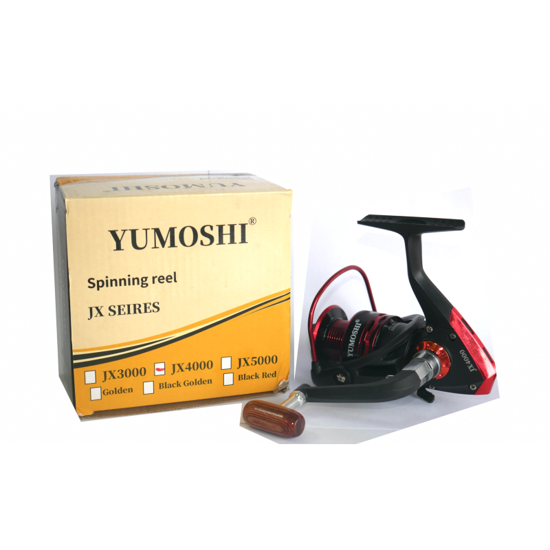 Котушка YUMOSHI JX4000 12п. BLACK\RED 5.5:1 метал шпуля(YUM-JX4000)